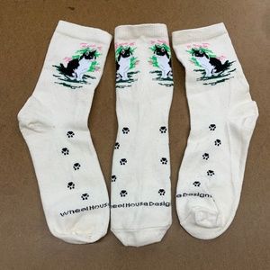 Tuxedo Cat with Paws Socks - 12 Pair
